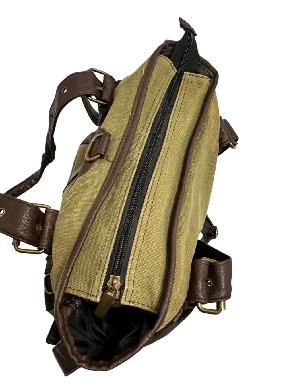 Attack On Titan Canvas Shoulder Tote Bag With Leather Straps & Anime Logo Design